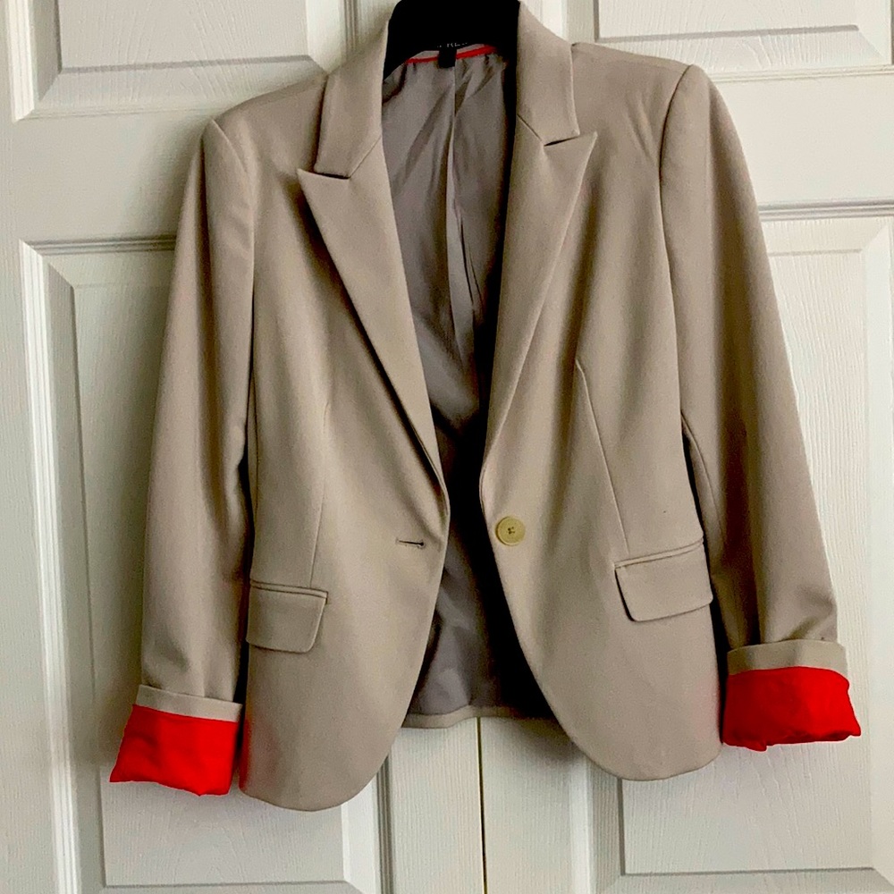Express tan and coral jacket